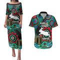 Custom NAIDOC Week 2025 Rabbitohs Couples Matching Puletasi and Hawaiian Shirt Go Souths Indigenous Art