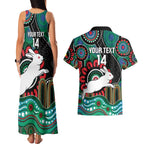 Custom NAIDOC Week 2025 Rabbitohs Couples Matching Tank Maxi Dress and Hawaiian Shirt Go Souths Indigenous Art
