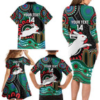 Custom NAIDOC Week 2025 Rabbitohs Family Matching Long Sleeve Bodycon Dress and Hawaiian Shirt Go Souths Indigenous Art