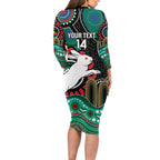 Custom NAIDOC Week 2025 Rabbitohs Family Matching Long Sleeve Bodycon Dress and Hawaiian Shirt Go Souths Indigenous Art