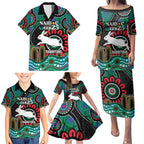 Custom NAIDOC Week 2025 Rabbitohs Family Matching Puletasi and Hawaiian Shirt Go Souths Indigenous Art