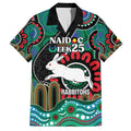 Custom NAIDOC Week 2025 Rabbitohs Family Matching Puletasi and Hawaiian Shirt Go Souths Indigenous Art