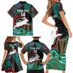 Custom NAIDOC Week 2025 Rabbitohs Family Matching Short Sleeve Bodycon Dress and Hawaiian Shirt Go Souths Indigenous Art
