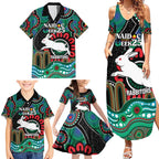 Custom NAIDOC Week 2025 Rabbitohs Family Matching Summer Maxi Dress and Hawaiian Shirt Go Souths Indigenous Art
