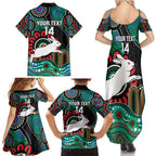 Custom NAIDOC Week 2025 Rabbitohs Family Matching Summer Maxi Dress and Hawaiian Shirt Go Souths Indigenous Art