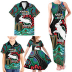 Custom NAIDOC Week 2025 Rabbitohs Family Matching Tank Maxi Dress and Hawaiian Shirt Go Souths Indigenous Art