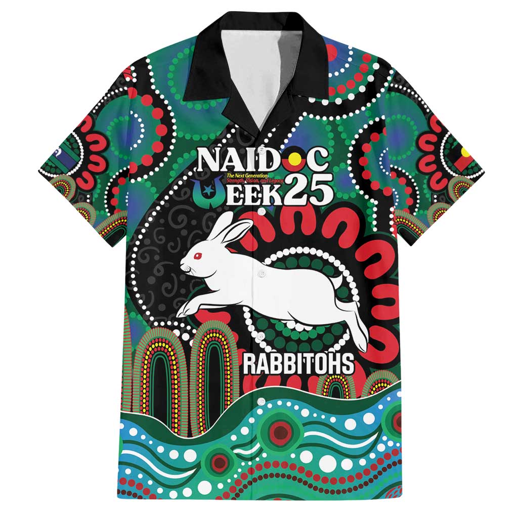 Custom NAIDOC Week 2025 Rabbitohs Family Matching Tank Maxi Dress and Hawaiian Shirt Go Souths Indigenous Art