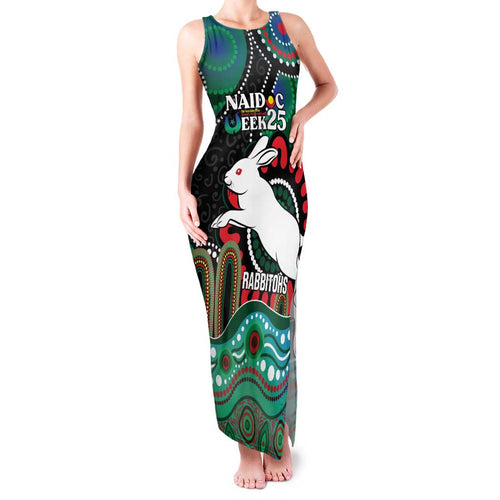 Custom NAIDOC Week 2025 Rabbitohs Family Matching Tank Maxi Dress and Hawaiian Shirt Go Souths Indigenous Art