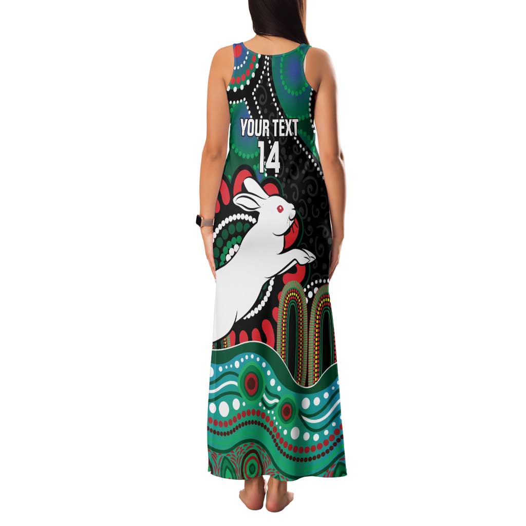 Custom NAIDOC Week 2025 Rabbitohs Family Matching Tank Maxi Dress and Hawaiian Shirt Go Souths Indigenous Art