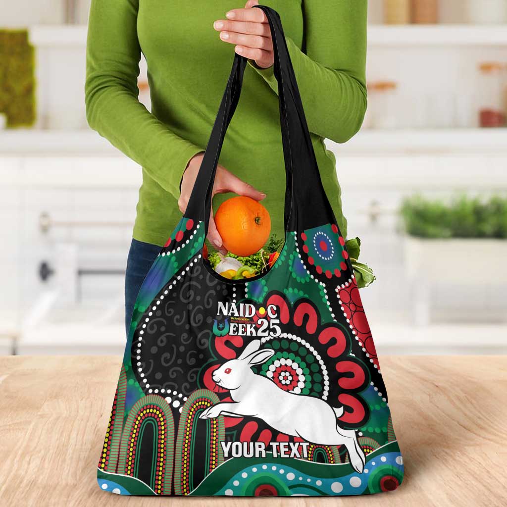 Custom NAIDOC Week 2025 Rabbitohs Grocery Bag Go Souths Indigenous Art