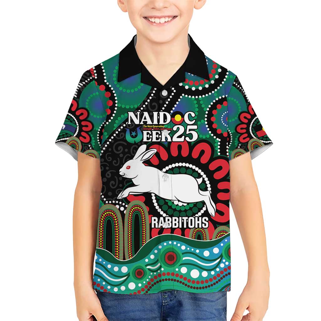Custom NAIDOC Week 2025 Rabbitohs Hawaiian Shirt Go Souths Indigenous Art