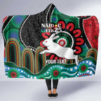 Custom NAIDOC Week 2025 Rabbitohs Hooded Blanket Go Souths Indigenous Art