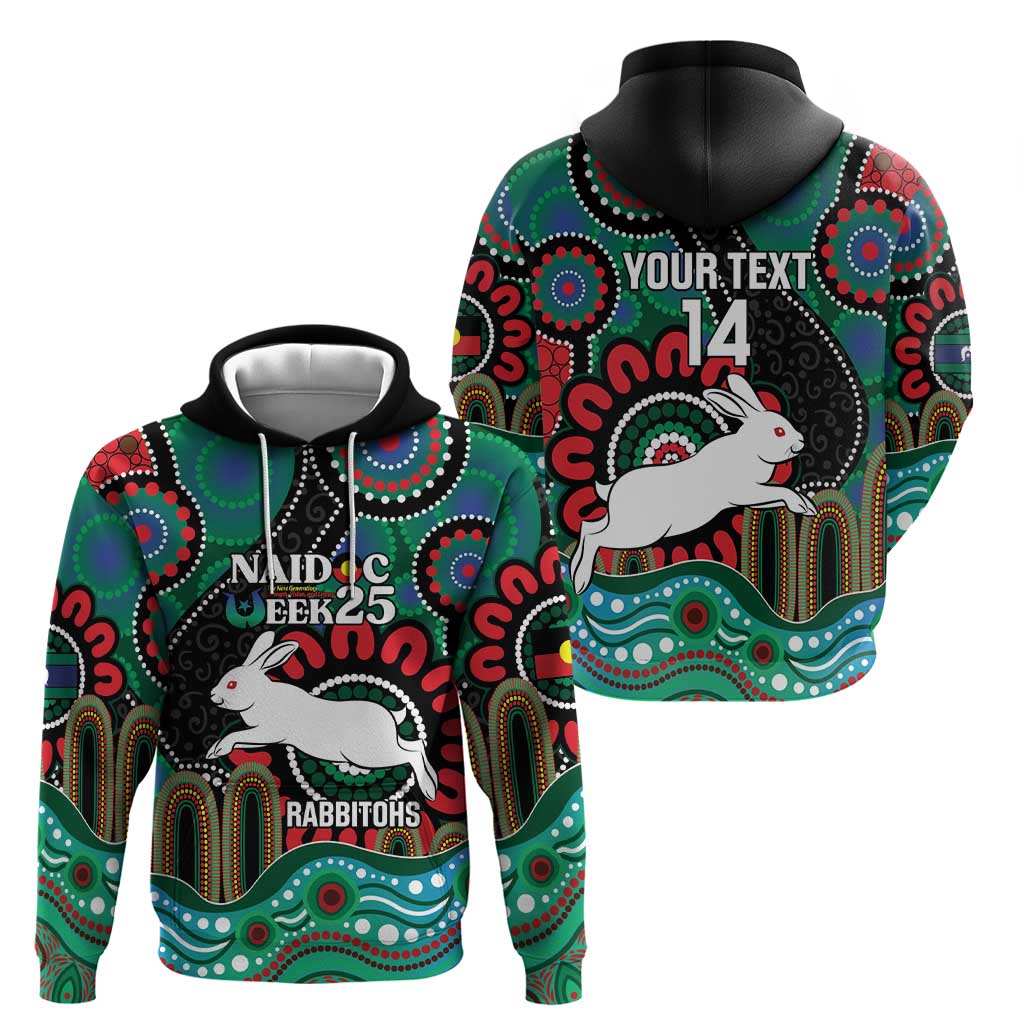 Custom NAIDOC Week 2025 Rabbitohs Hoodie Go Souths Indigenous Art
