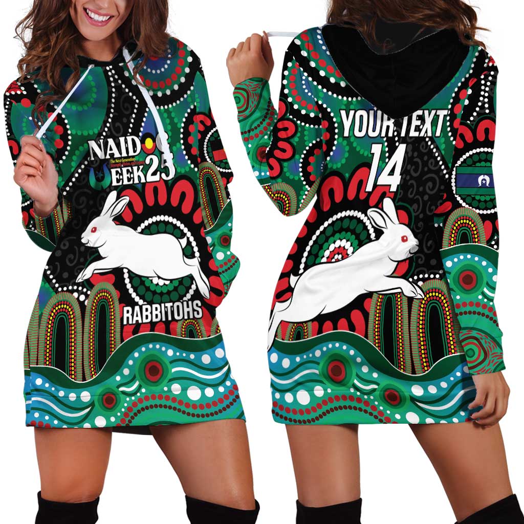 Custom NAIDOC Week 2025 Rabbitohs Hoodie Dress Go Souths Indigenous Art