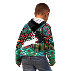 Custom NAIDOC Week 2025 Rabbitohs Kid Hoodie Go Souths Indigenous Art