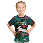 Custom NAIDOC Week 2025 Rabbitohs Kid T Shirt Go Souths Indigenous Art
