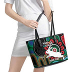 Custom NAIDOC Week 2025 Rabbitohs Leather Tote Bag Go Souths Indigenous Art