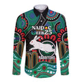 Custom NAIDOC Week 2025 Rabbitohs Long Sleeve Button Shirt Go Souths Indigenous Art