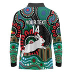 Custom NAIDOC Week 2025 Rabbitohs Long Sleeve Polo Shirt Go Souths Indigenous Art
