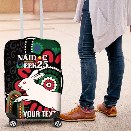 Custom NAIDOC Week 2025 Rabbitohs Luggage Cover Go Souths Indigenous Art