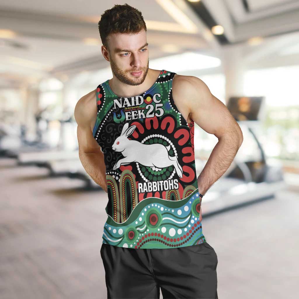 Custom NAIDOC Week 2025 Rabbitohs Men Tank Top Go Souths Indigenous Art