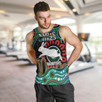 Custom NAIDOC Week 2025 Rabbitohs Men Tank Top Go Souths Indigenous Art