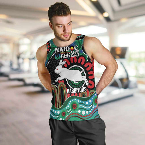 Custom NAIDOC Week 2025 Rabbitohs Men Tank Top Go Souths Indigenous Art