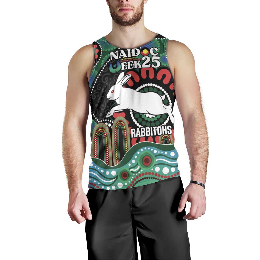 Custom NAIDOC Week 2025 Rabbitohs Men Tank Top Go Souths Indigenous Art