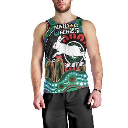 Custom NAIDOC Week 2025 Rabbitohs Men Tank Top Go Souths Indigenous Art