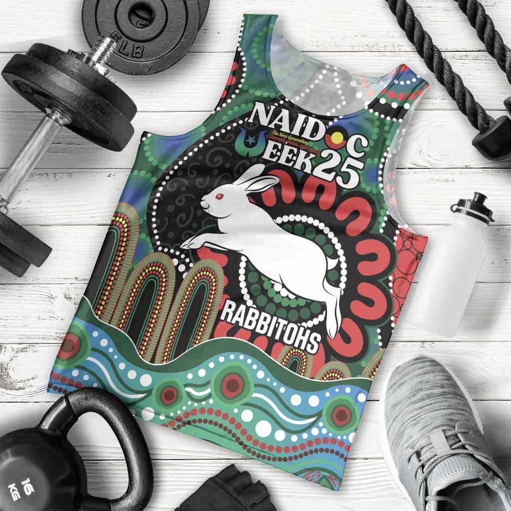 Custom NAIDOC Week 2025 Rabbitohs Men Tank Top Go Souths Indigenous Art
