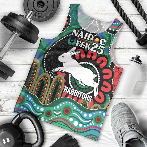 Custom NAIDOC Week 2025 Rabbitohs Men Tank Top Go Souths Indigenous Art