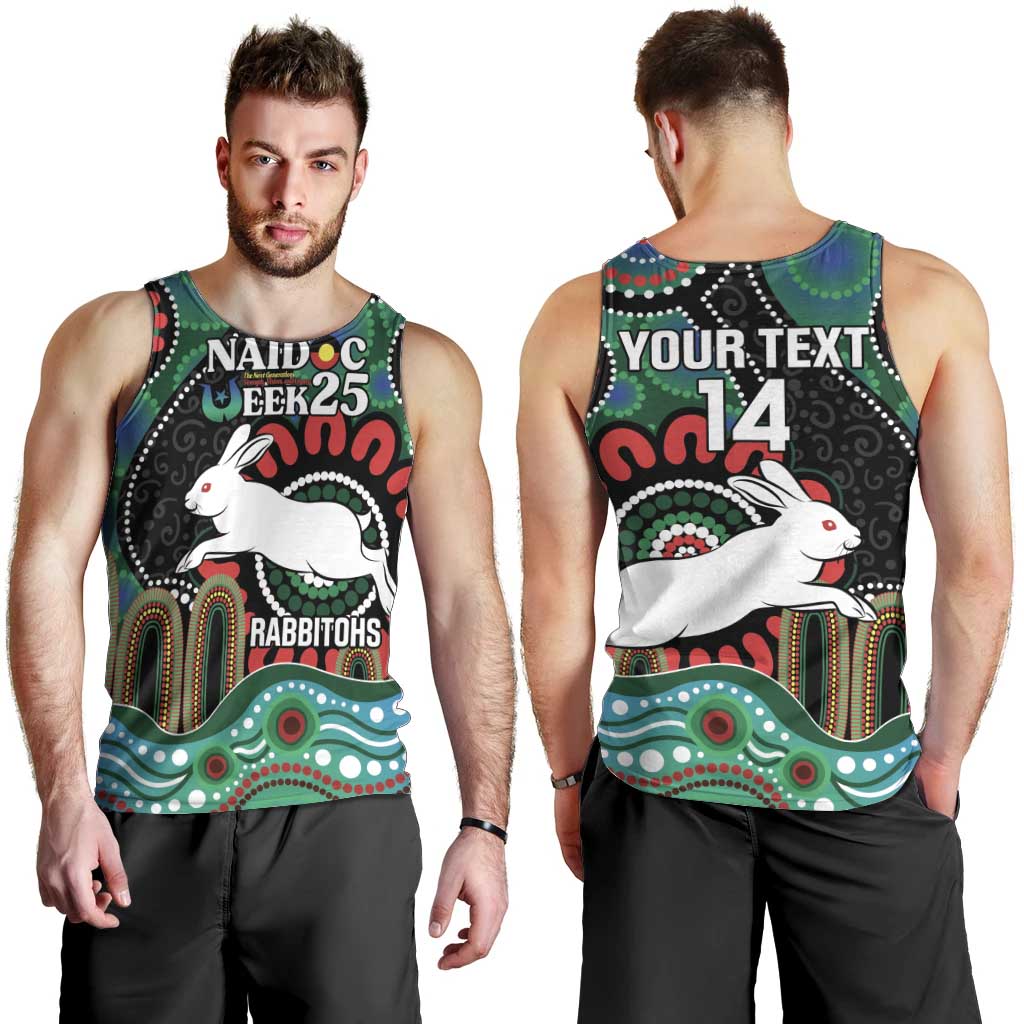 Custom NAIDOC Week 2025 Rabbitohs Men Tank Top Go Souths Indigenous Art