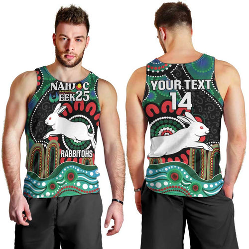 Custom NAIDOC Week 2025 Rabbitohs Men Tank Top Go Souths Indigenous Art
