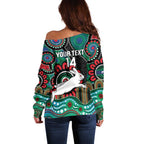 Custom NAIDOC Week 2025 Rabbitohs Off Shoulder Sweater Go Souths Indigenous Art