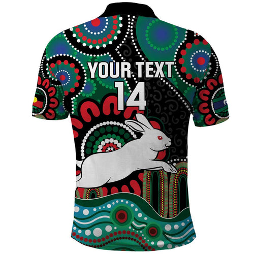 Custom NAIDOC Week 2025 Rabbitohs Polo Shirt Go Souths Indigenous Art