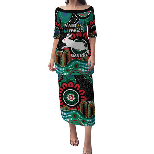 Custom NAIDOC Week 2025 Rabbitohs Puletasi Go Souths Indigenous Art