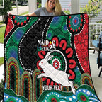 Custom NAIDOC Week 2025 Rabbitohs Quilt Go Souths Indigenous Art