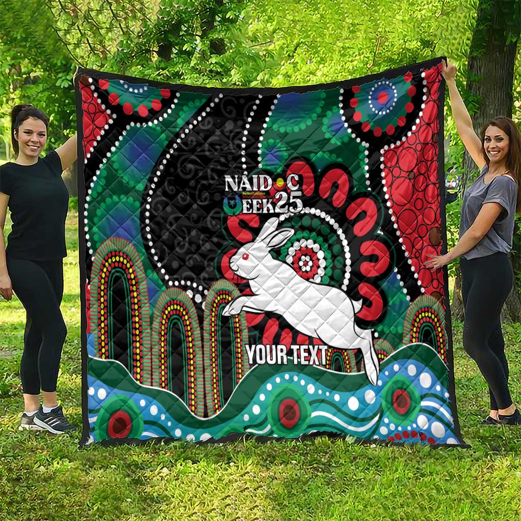 Custom NAIDOC Week 2025 Rabbitohs Quilt Go Souths Indigenous Art