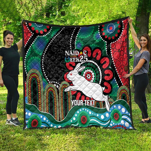 Custom NAIDOC Week 2025 Rabbitohs Quilt Go Souths Indigenous Art