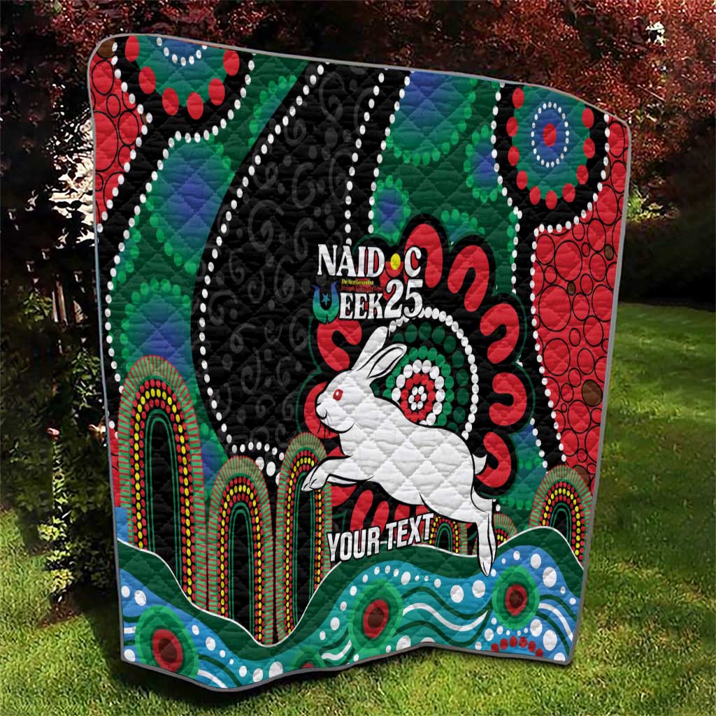 Custom NAIDOC Week 2025 Rabbitohs Quilt Go Souths Indigenous Art