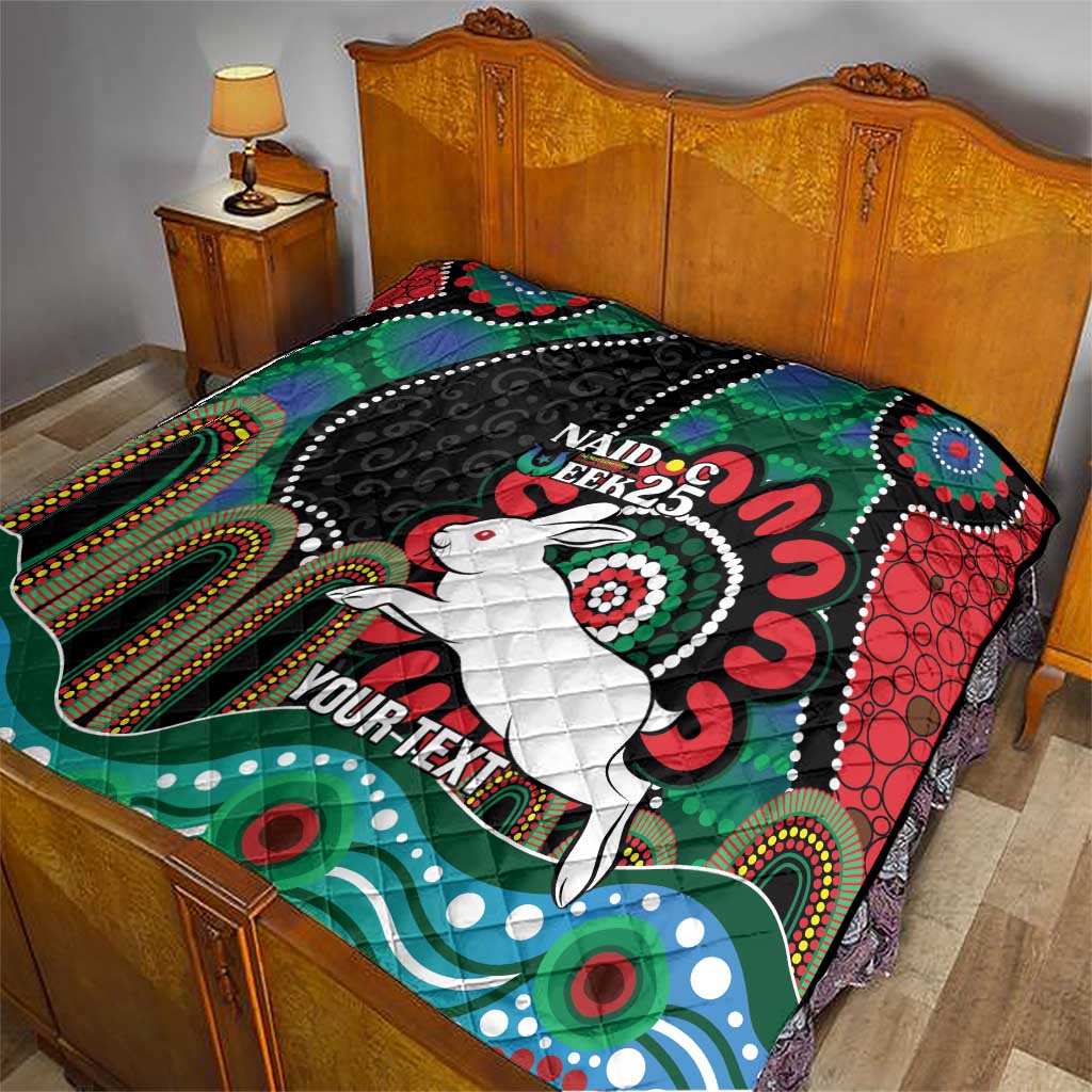 Custom NAIDOC Week 2025 Rabbitohs Quilt Go Souths Indigenous Art