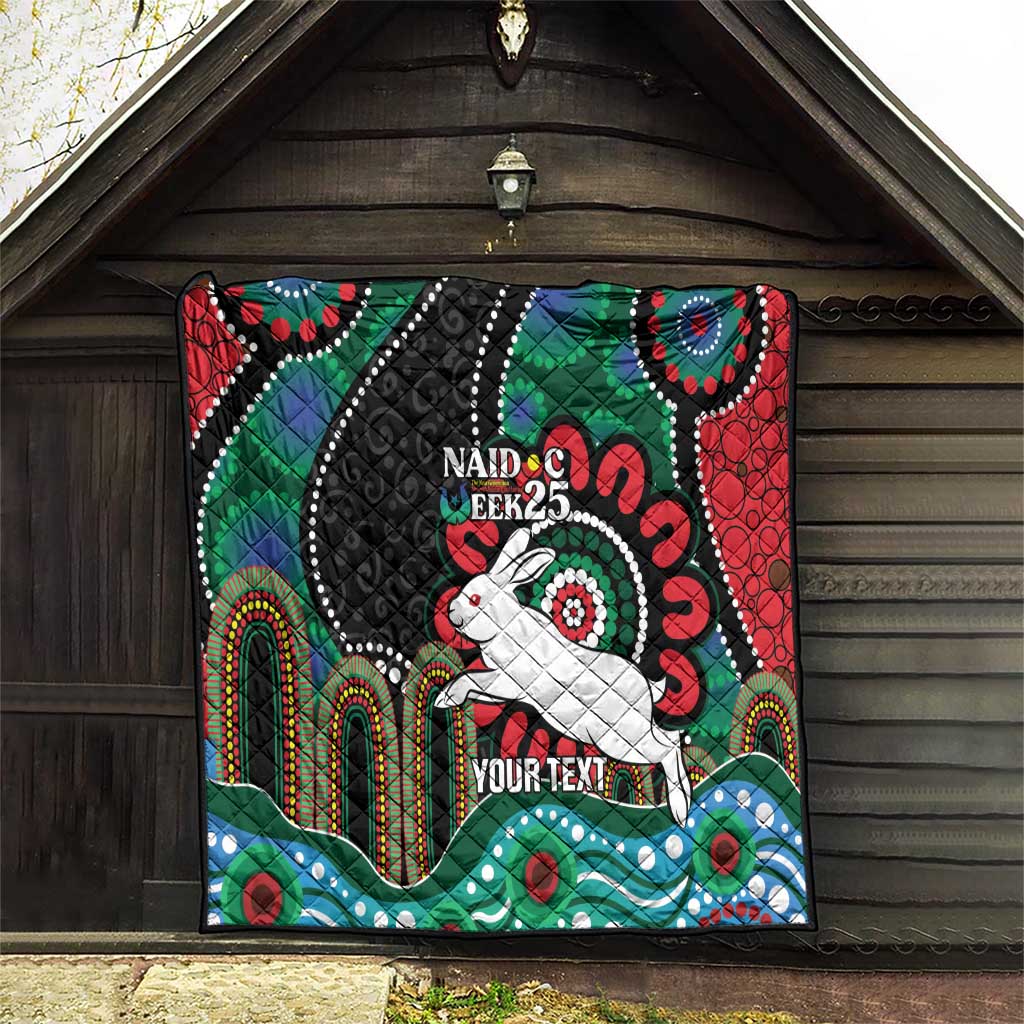Custom NAIDOC Week 2025 Rabbitohs Quilt Go Souths Indigenous Art