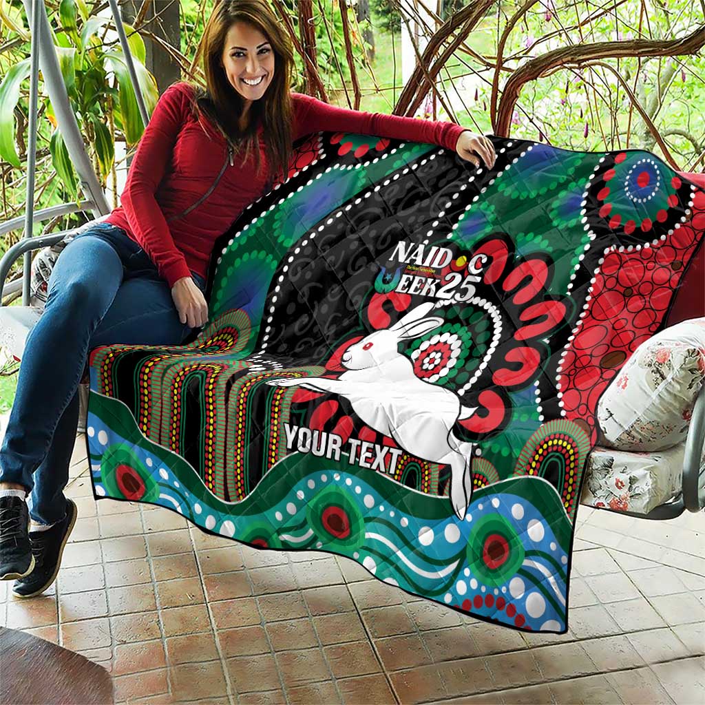 Custom NAIDOC Week 2025 Rabbitohs Quilt Go Souths Indigenous Art