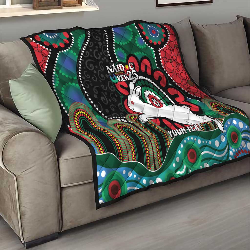 Custom NAIDOC Week 2025 Rabbitohs Quilt Go Souths Indigenous Art