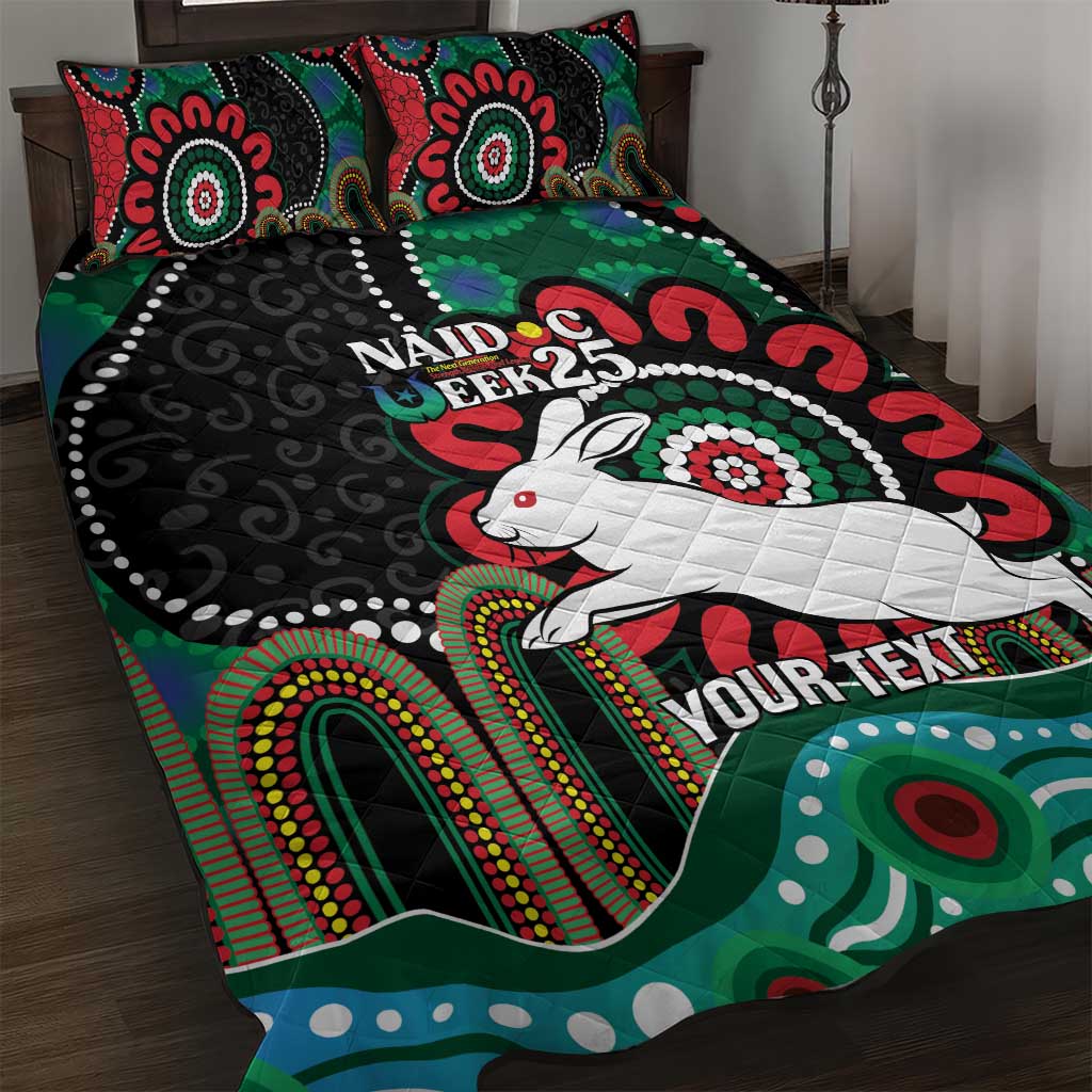 Custom NAIDOC Week 2025 Rabbitohs Quilt Bed Set Go Souths Indigenous Art