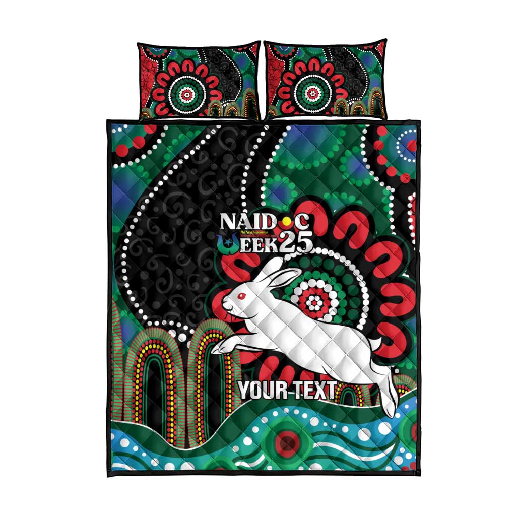 Custom NAIDOC Week 2025 Rabbitohs Quilt Bed Set Go Souths Indigenous Art