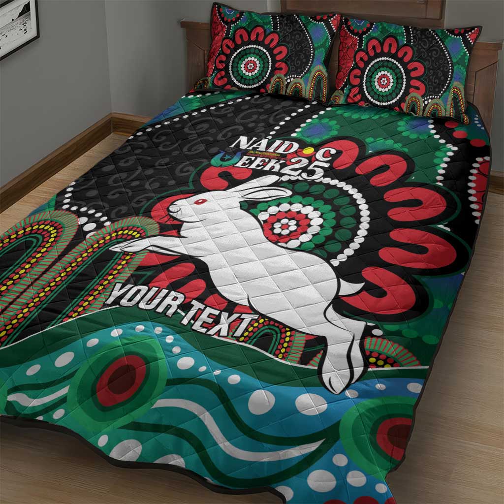 Custom NAIDOC Week 2025 Rabbitohs Quilt Bed Set Go Souths Indigenous Art
