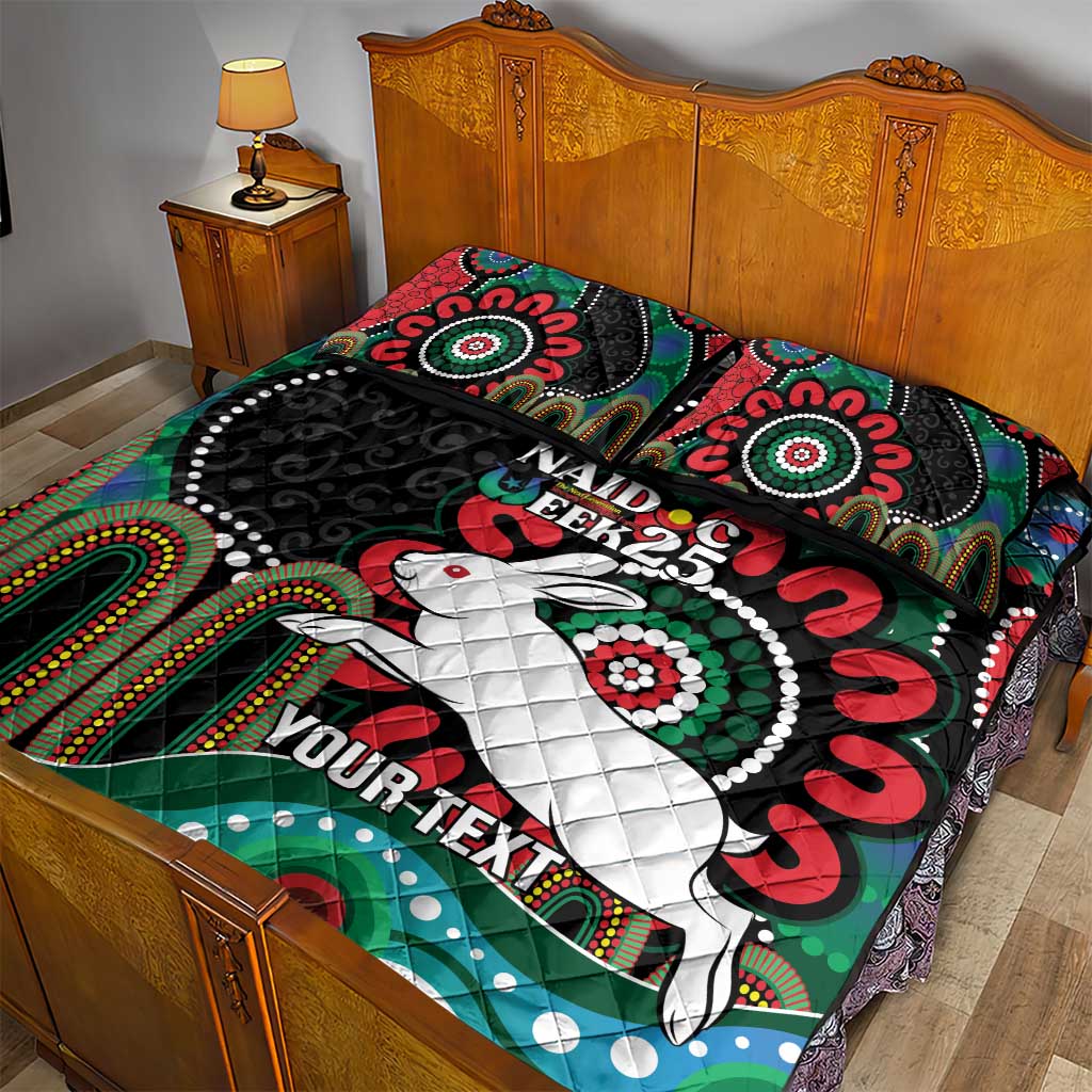 Custom NAIDOC Week 2025 Rabbitohs Quilt Bed Set Go Souths Indigenous Art