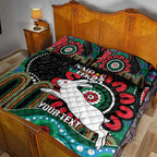 Custom NAIDOC Week 2025 Rabbitohs Quilt Bed Set Go Souths Indigenous Art
