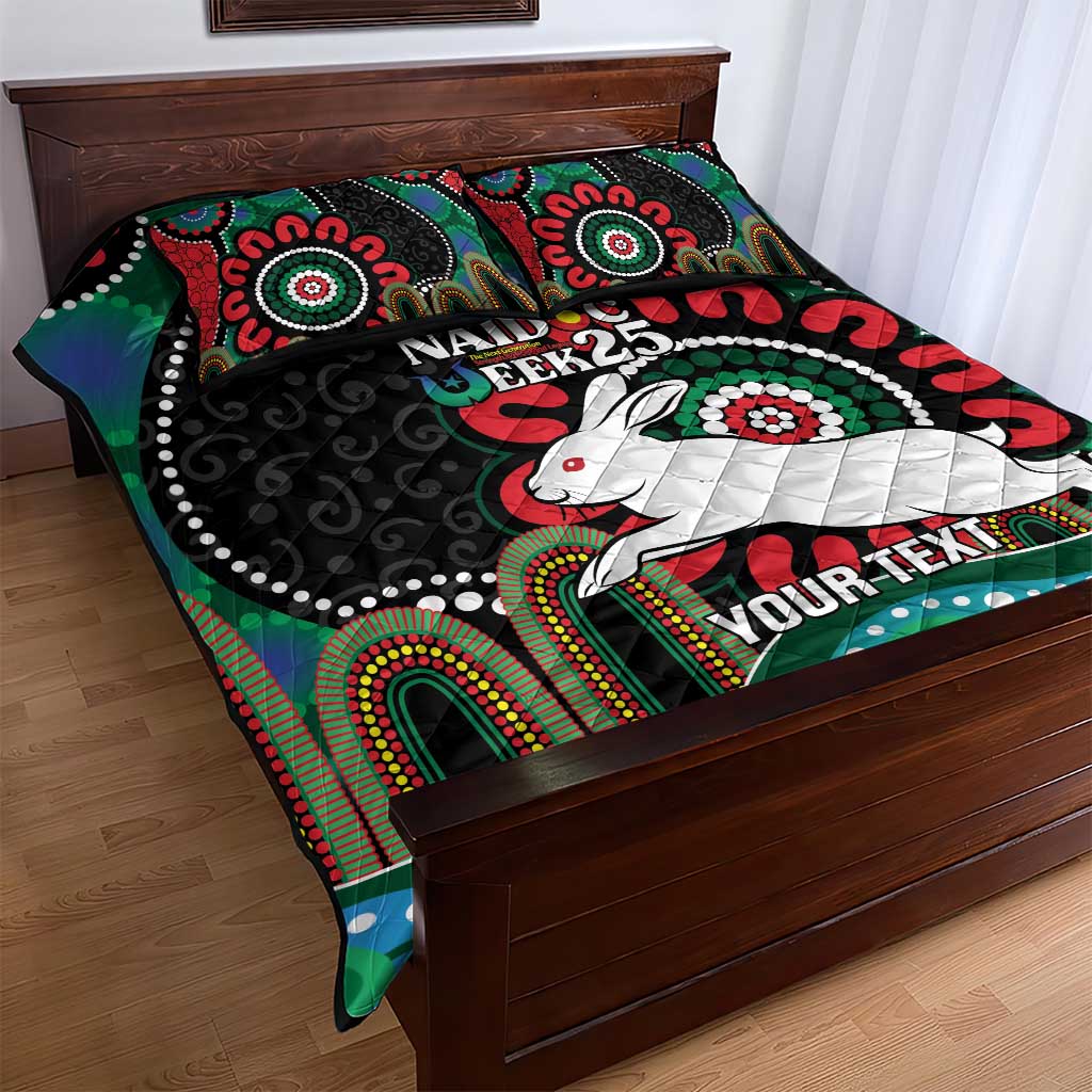 Custom NAIDOC Week 2025 Rabbitohs Quilt Bed Set Go Souths Indigenous Art